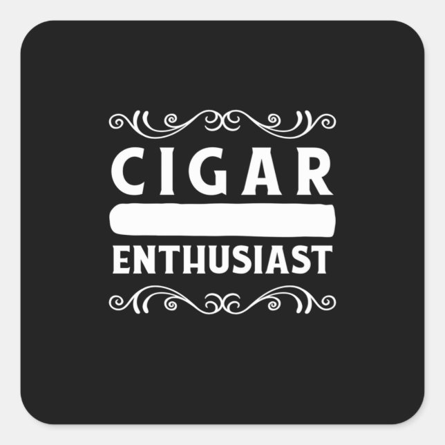 Sticker Carré Cigar Enthusiast (Devant)