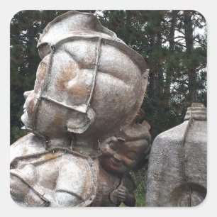 Sticker Carré cimetière en fibre de verre grand garçon et carton