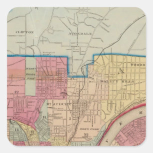 Sticker Carré Cincinnati, Ohio et environs