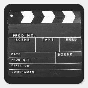 Sticker Carré cinéastes vidéastes Clapper conception de carte