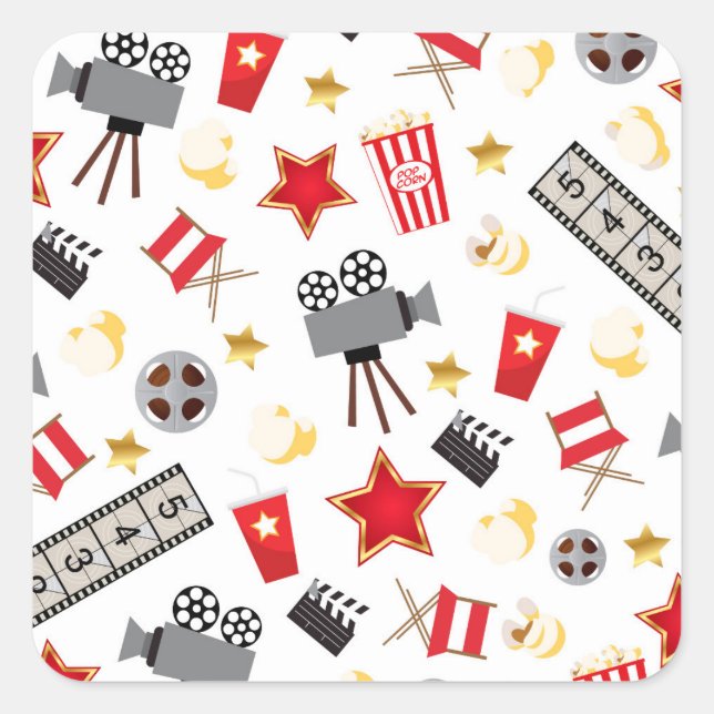 Sticker Carré Cinéma/Théâtre Rétro (Devant)