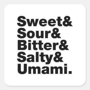 Sticker Carré Cinq saveurs de base
