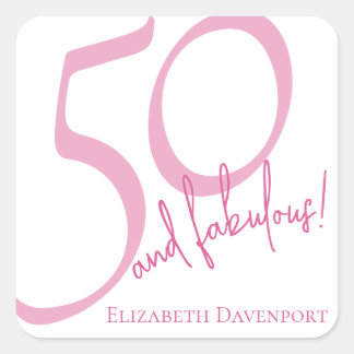 Sticker Carré Cinquante ans moderne et fabuleux Anniversaire 50 