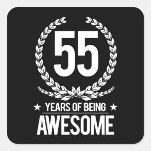 Sticker Carré cinquante-cinquième Anniversaire (55 ans d'être