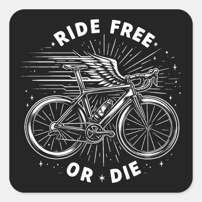Sticker Carré Circuler En Vélo Libre Ou Mourir (Devant)