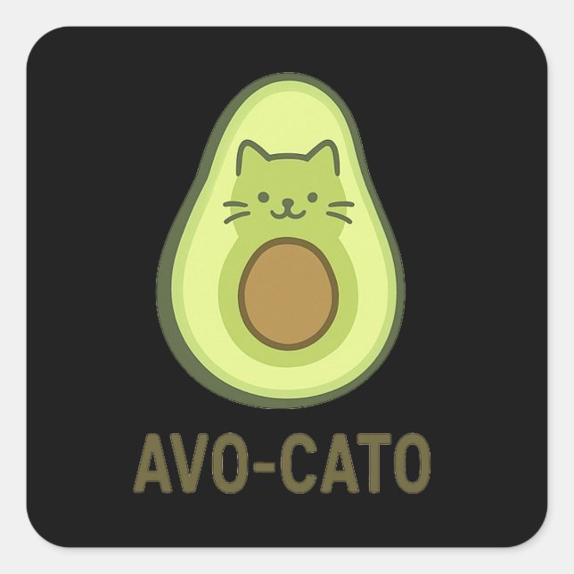 Sticker Carré Citation amusante disant Avo Cato Humour Cat Avoca (Devant)