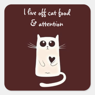 Sticker Carré Citation de chats Lonely Hearts