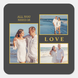 Sticker Carré Citation de couple pour anniversaire de mariage 'T