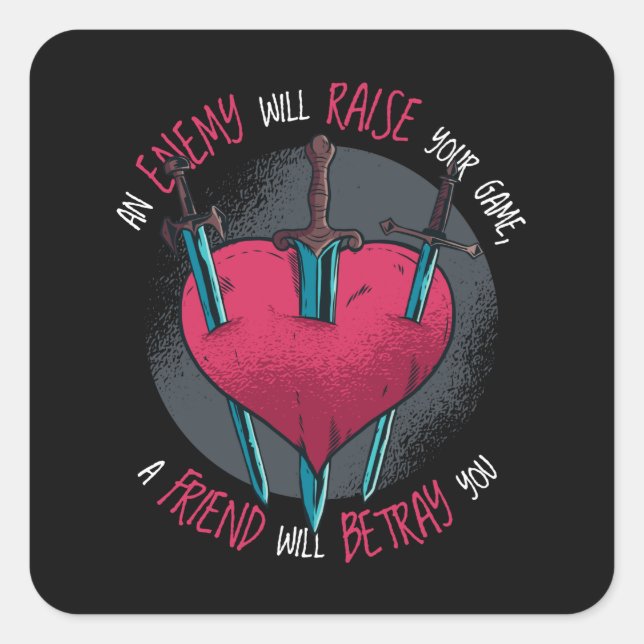 Sticker Carré Citation de trahison (Devant)
