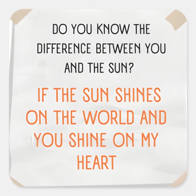 Sticker Carré Citation drôle (Devant)