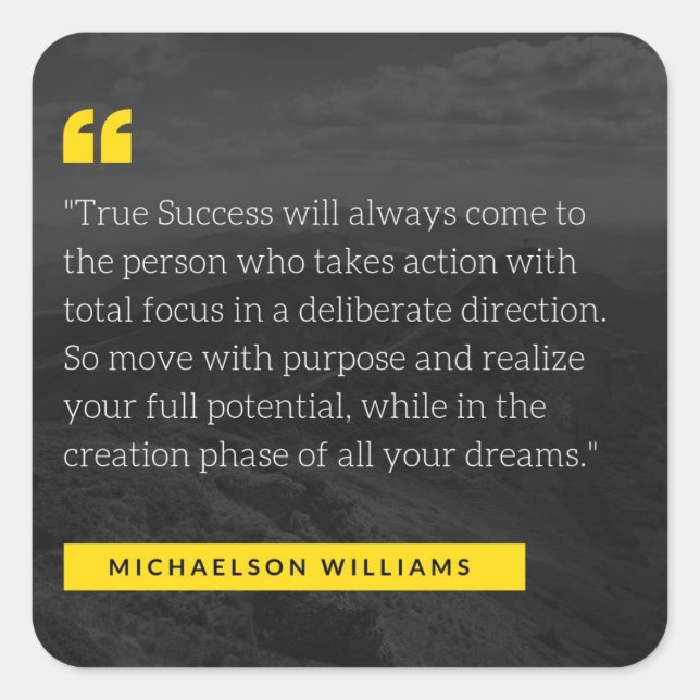 Sticker Carré Citation FloState Design de Michaelson Williams (Devant)