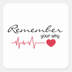 Sticker Carré Citation Inspirante Avec Un Coeur Rouge
