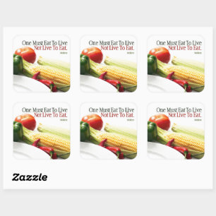 Sticker Carré Citation inspirée de Moliere "Mange pour vivre"