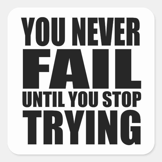 Sticker Carré Citation motivationnelle réussie (Devant)