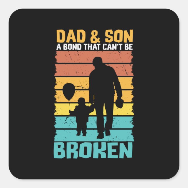 Sticker Carré Citations grand-père | Papa Et Son Fils (Devant)