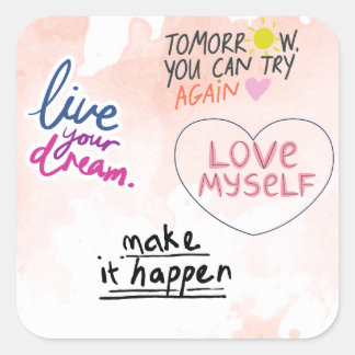 Sticker Carré citations inspirantes