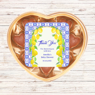 Sticker Carré Citrons aquarelle Merci Positano Amalfi Carrelage