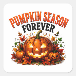 Sticker Carré 🎃 Citrouille Amoureux Saison Halloween 🤩