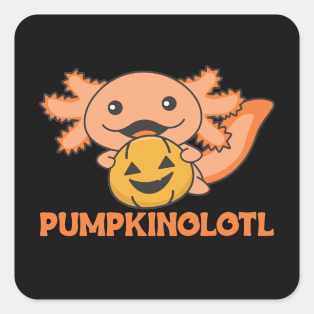 Sticker Carré Citrouille Axolotl Amateurs De Beaux Animaux Pour  (Devant)