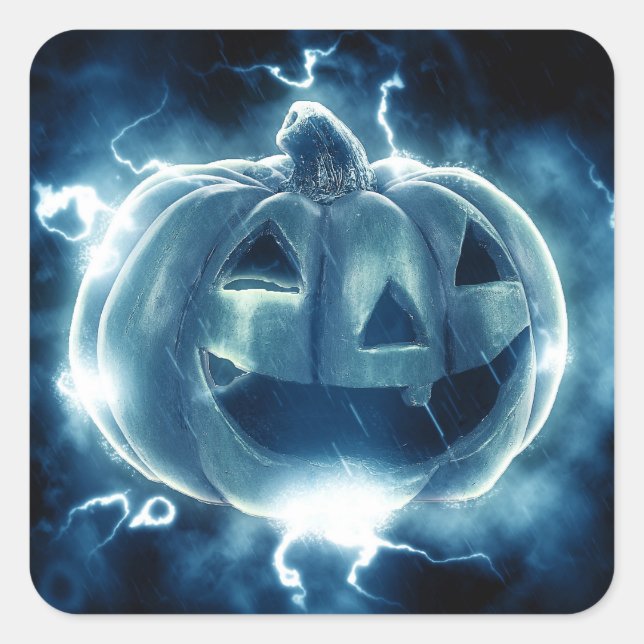 Sticker Carré Citrouille de vacances (Devant)