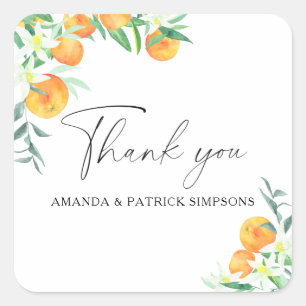 Sticker Carré Citrus - Remerciement de mariage