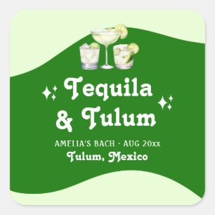 Sticker Carré Citrus vert citron Tequila & Tulum Bachelorette