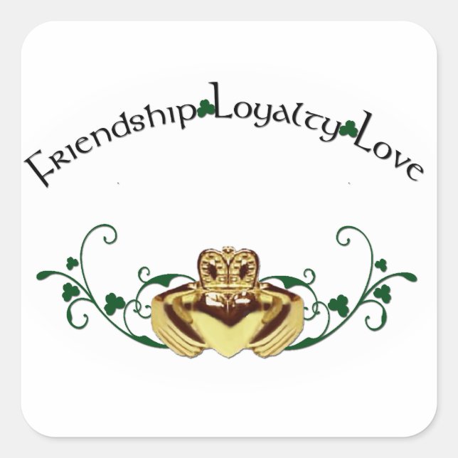 Sticker Carré Claddagh / Claddaugh (Devant)