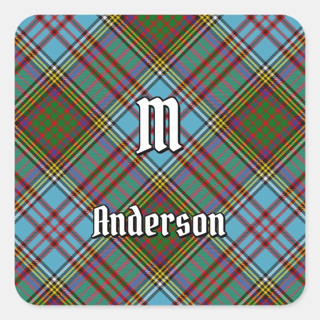 Sticker Carré Clan Anderson Tartan (Devant)