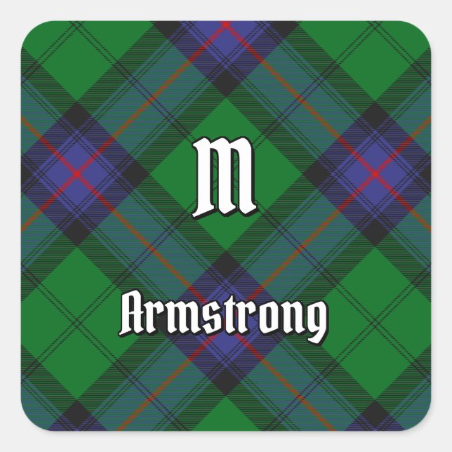 Sticker Carré Clan Armstrong Tartan (Devant)