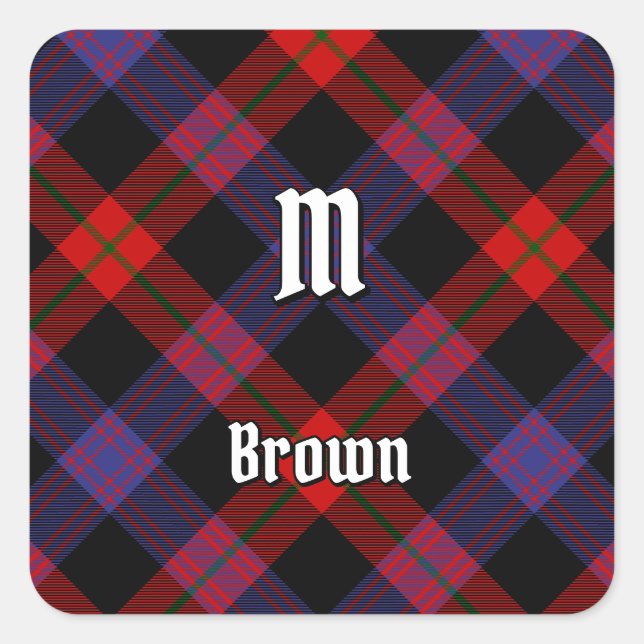 Sticker Carré Clan Brown Tartan (Devant)