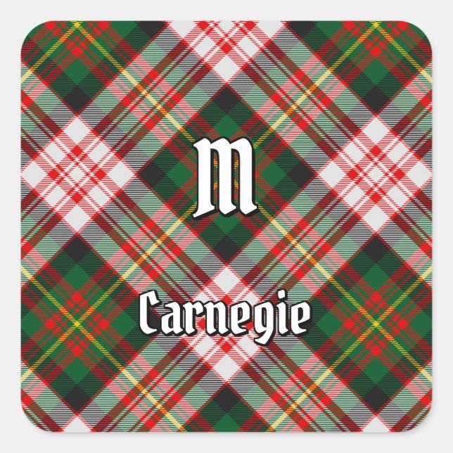 Sticker Carré Clan Carnegie robe Tartan (Devant)