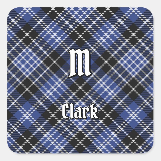 Sticker Carré Clan Clark Tartan (Devant)