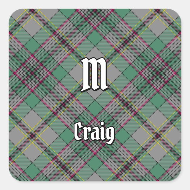 Sticker Carré Clan Craig Tartan (Devant)