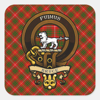 Sticker Carré Clan écossais Bruce Badge et Crest | Armoiries
