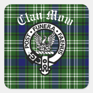 Sticker Carré Clan écossais Mow Crest & Tartan