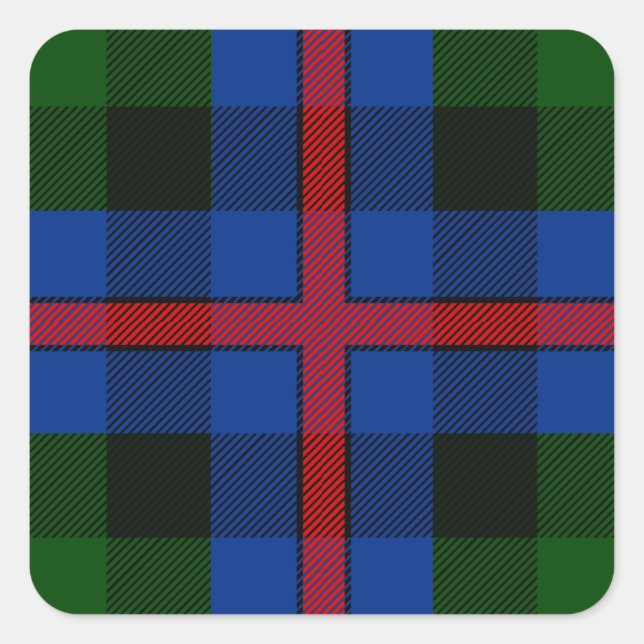 Sticker Carré Clan Farquharson Tartan (Devant)
