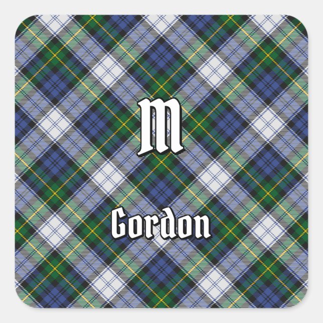 Sticker Carré Clan Gordon habillé Tartan (Devant)