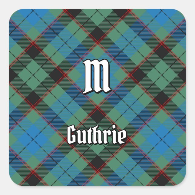 Sticker Carré Clan Guthrie Tartan (Devant)