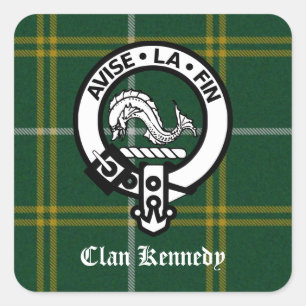 Sticker Carré Clan Kennedy Crest Tartan