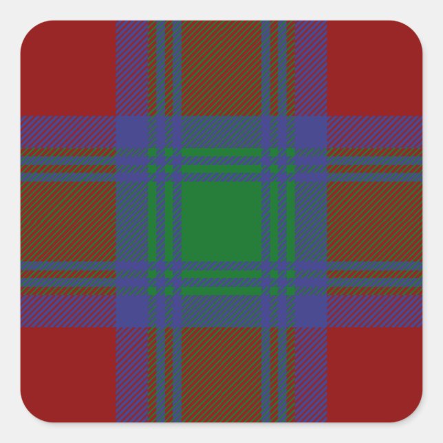 Sticker Carré Clan Lindsay Tartan (Devant)