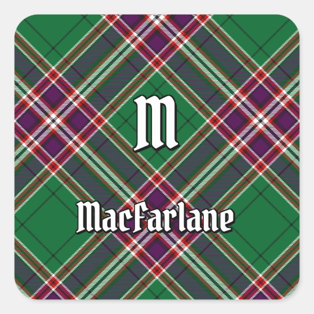 Sticker Carré Clan MacFarlane Chasse moderne Tartan (Devant)