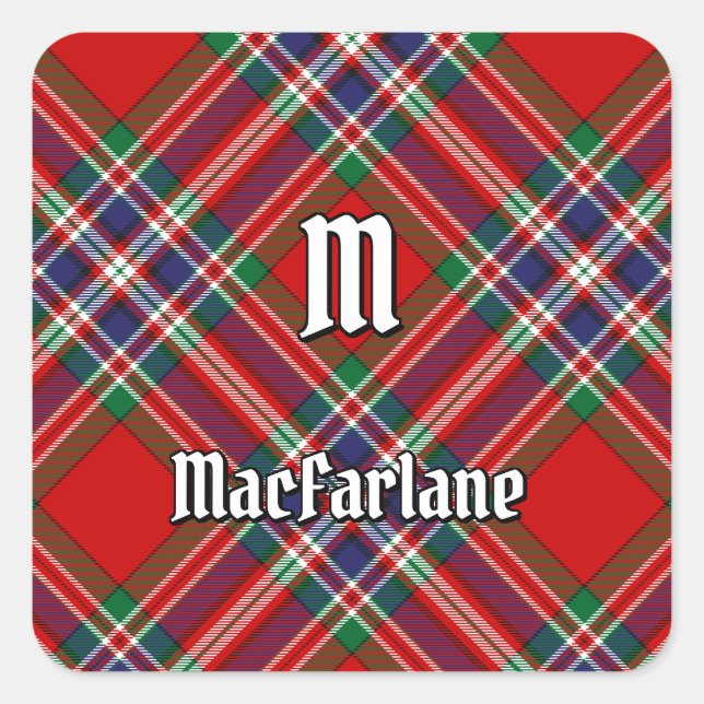 Sticker Carré Clan MacFarlane Red Tartan (Devant)