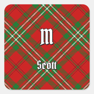 Sticker Carré Clan Scott Red Tartan