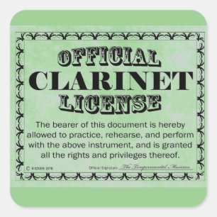 Sticker Carré Clarinet