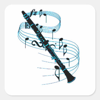 Sticker Carré Clarinette