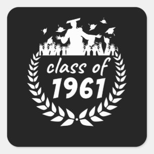 Sticker Carré classe de 1961 graduation ou conception de réunion