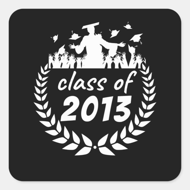 Sticker Carré classe de 2013 graduation ou reunion design par (Devant)
