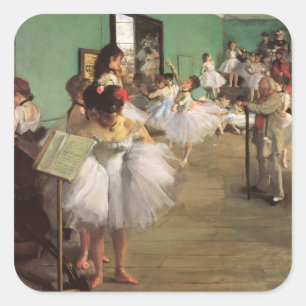 Sticker Carré Classe de danse par degrés, Ballet d'impressionnis
