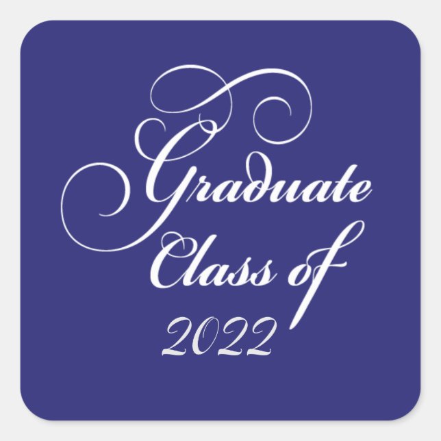 Sticker Carré Classe de graduation élégante 2022 Sceau d'envelop (Devant)