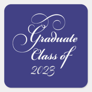 Sticker Carré Classe de graduation élégante 2023 Sceau d'envelop